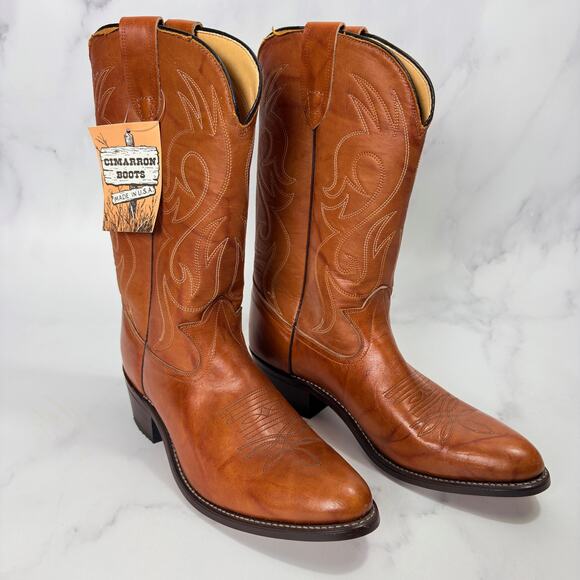 Republic Boot Company Cimarron Handmade Cowboy Boots Mens 10.5 Style 51635 NWT